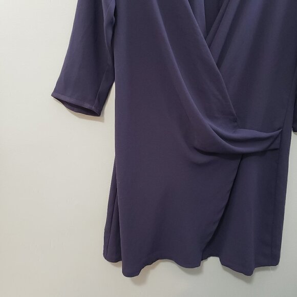 Wilfred Aritzia * Faux Wrap Dress Blue Low Cut 6 - Picture 6 of 9